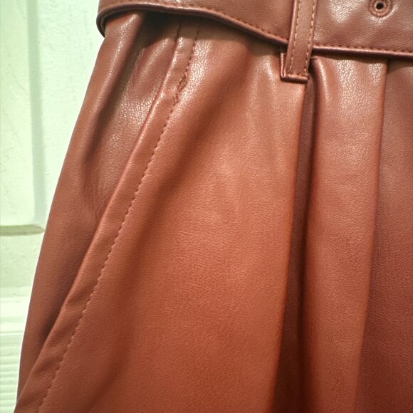 High Waisted Red Faux Leather Pants - Size 12 - Picture 3 of 11